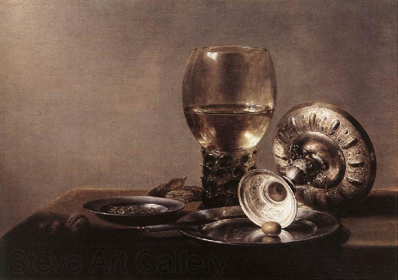 CLAESZ, Pieter Still-life with Wine Glass and Silver Bowl dsf